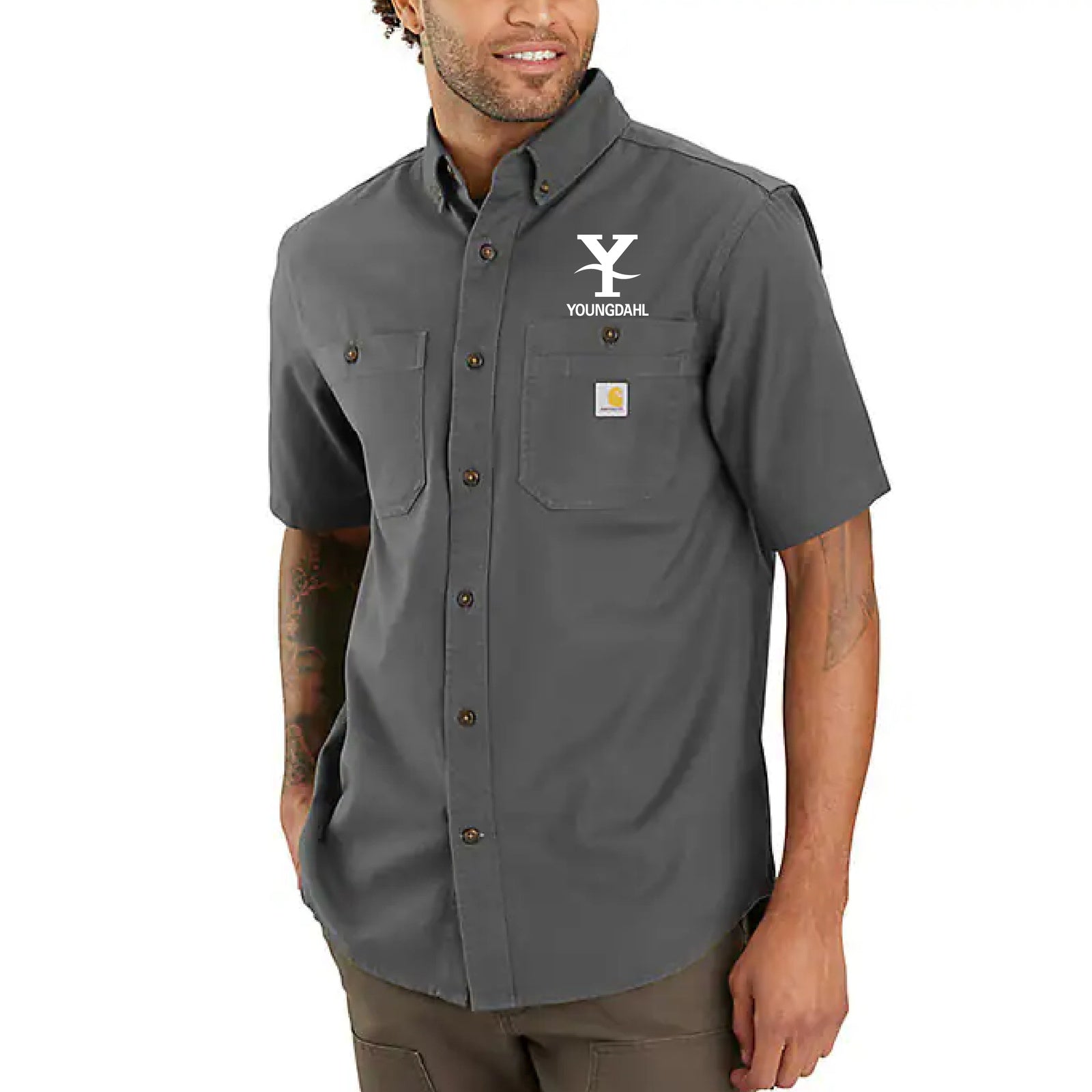 Youngdahl Carhartt Rugged Flex Canvas Short Sleeve Shirt - Gravel