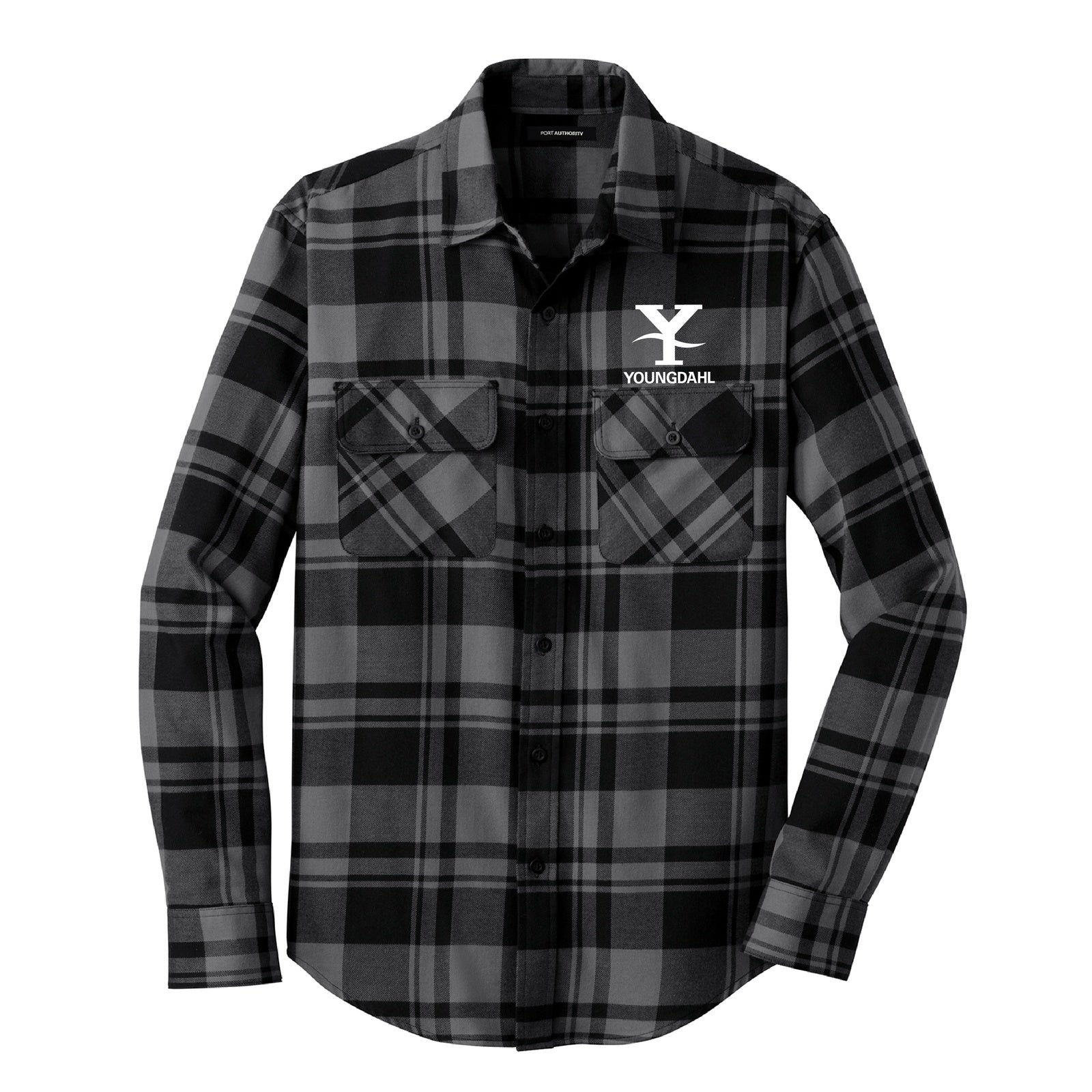 Youngdahl Port Authority Plaid Flannel Shirt - Grey/Black