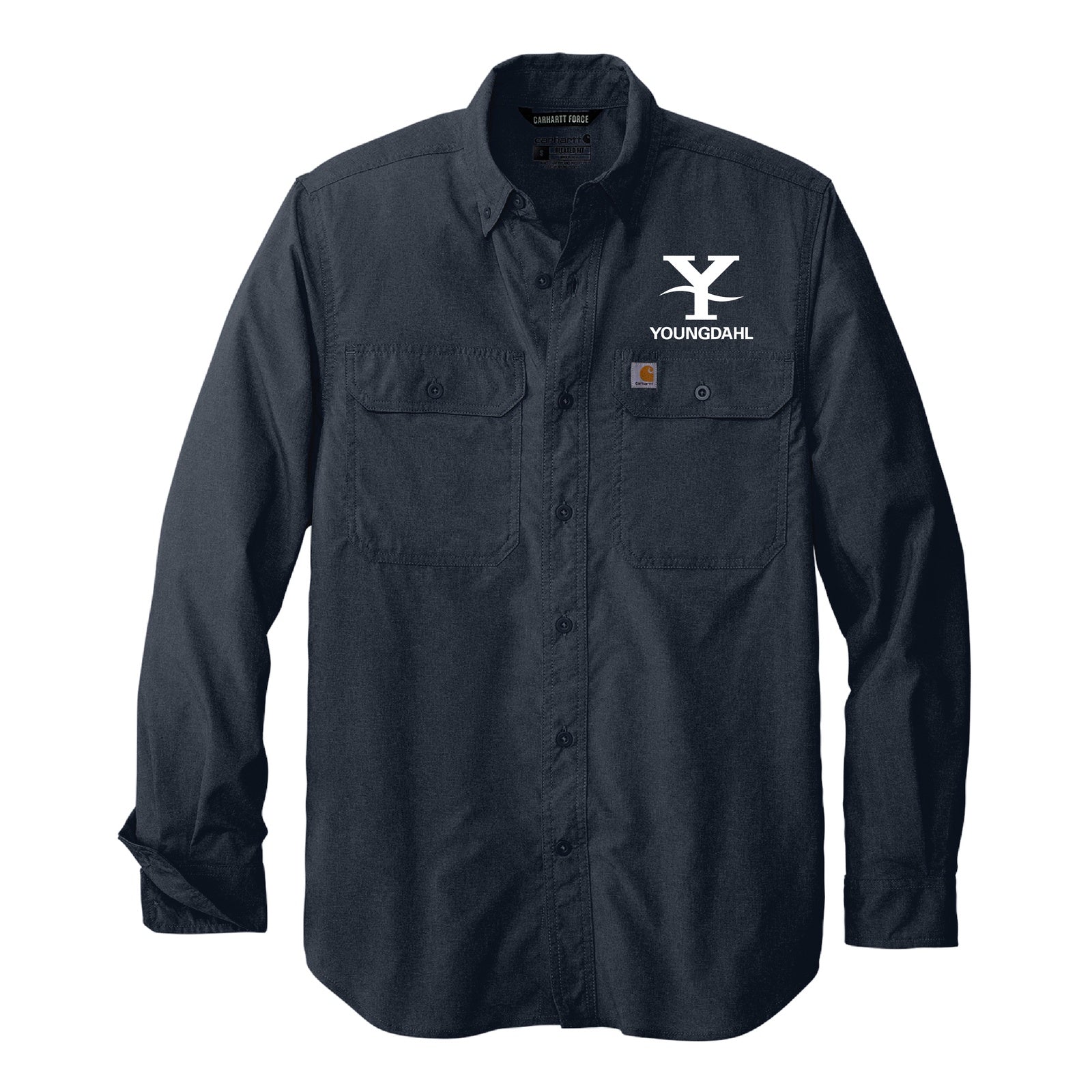 Youngdahl Carhartt Force Solid Long Sleeve Shirt - Navy